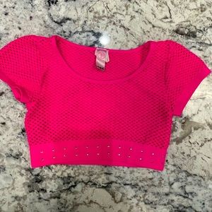 🩰 Girls dance crop top in hot pink